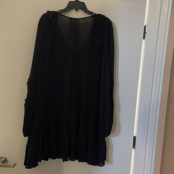 Free People smock style/ baby doll black great with leggings and boots - Picture 7 of 7
